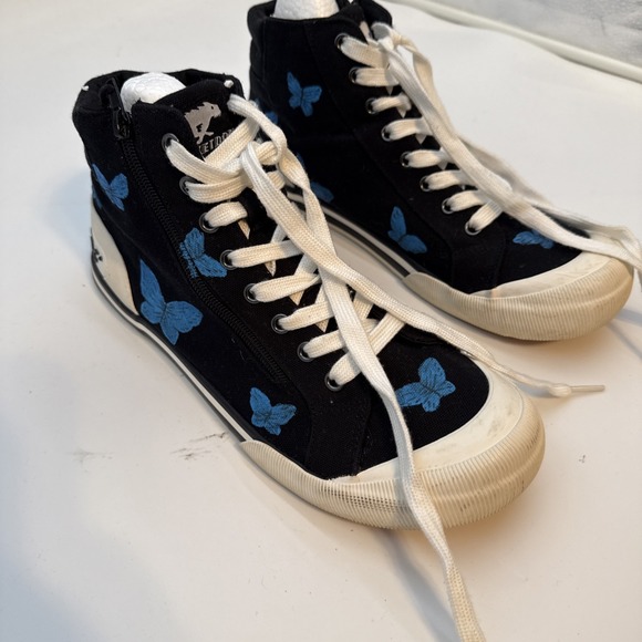Rocket Dog Women NAVY W/ BUTTERFLIES  Hi/ TOP  Fashion Sneakers 11 Medium - Picture 1 of 6